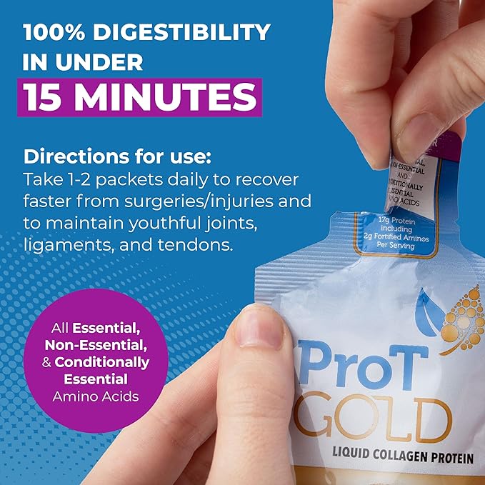 Liquid Collagen Protein Shot, 17g Clear Protein Nano-Hydrolyzed Grass Fed Collagen, 2g Arginine for Wound Support, Gluten Free, Sugar Free, 0g Carbs, Non GMO, Berry, 1 fl oz, 24 Pack