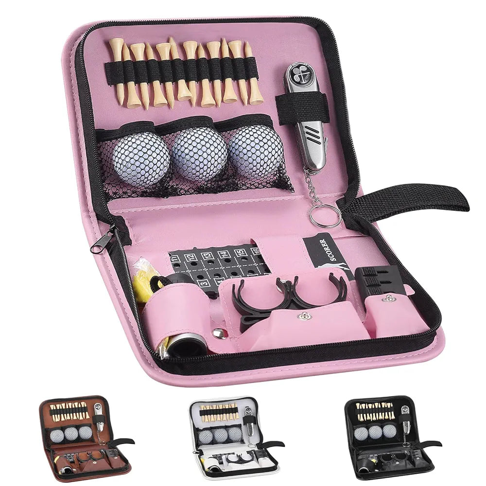 Golf Gifts for Men and Women,Golf Accessories Set with Hi-End Case,Golf Balls,Golf Tees,Golf Multifunctional Divot Tool,Rangefinder Golf Brush,Golf Scorer,Golf Ball Clamp