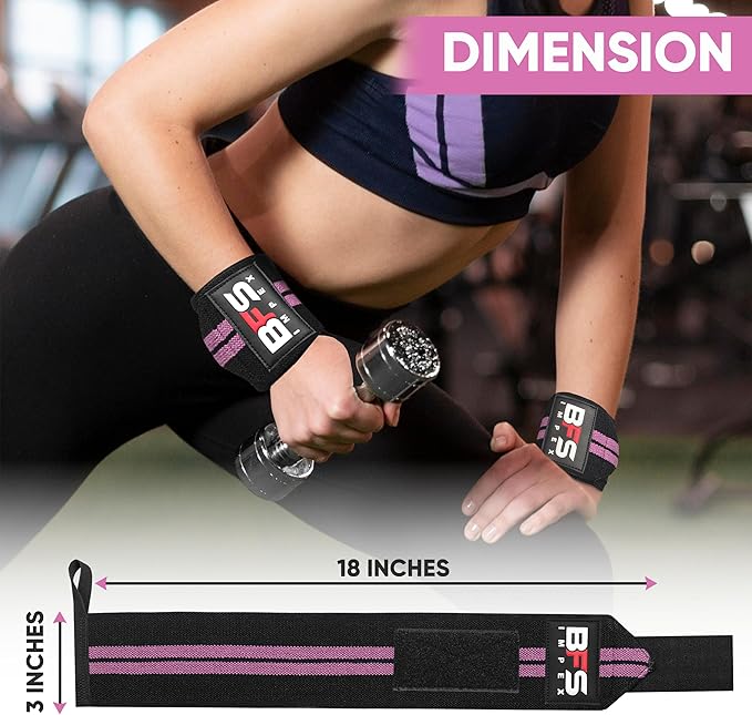 Wrist Wraps for Weightlifting,18” Premium Quality Wrist Straps for Weightlifting,Weight Lifting Wrist Wraps with Thumb Loop for Curls Dips,Powerlifting Weight Training Men Women