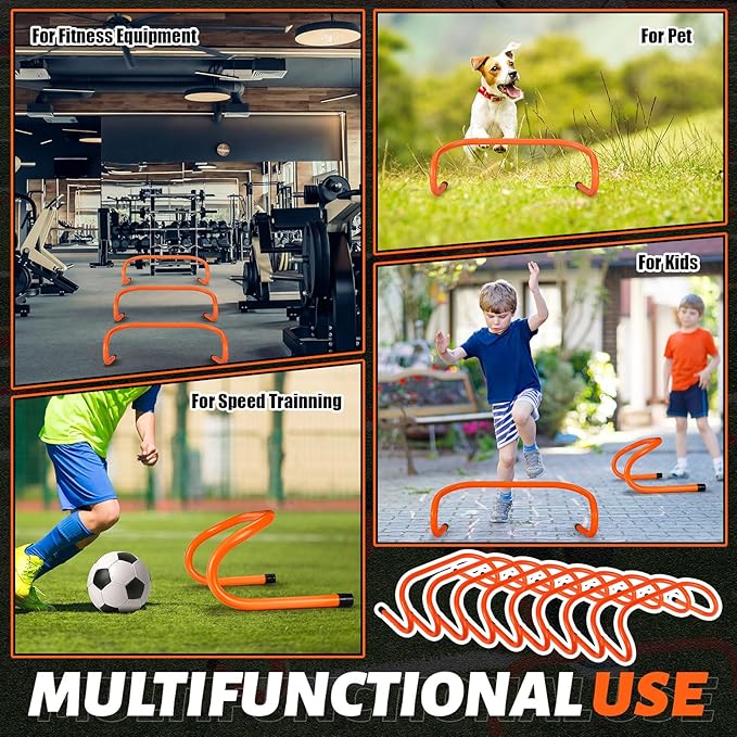 Wettarn 10 Pcs Speed Agility Training Hurdles Detachable