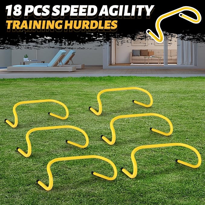 Wettarn 18 Pcs 6" Speed Training Hurdles Agility