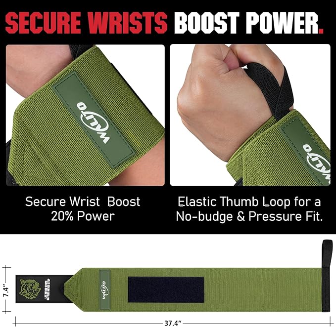 Wrist Wraps for Weightlifting-21" Lifting Wrist Straps for Weightlifting,Weight Lifting Wrist Wraps with Thumb Loop,Breathable Wrist Brace, Avoid Injury and Maximize Grip for Men & Women Powerliftin
