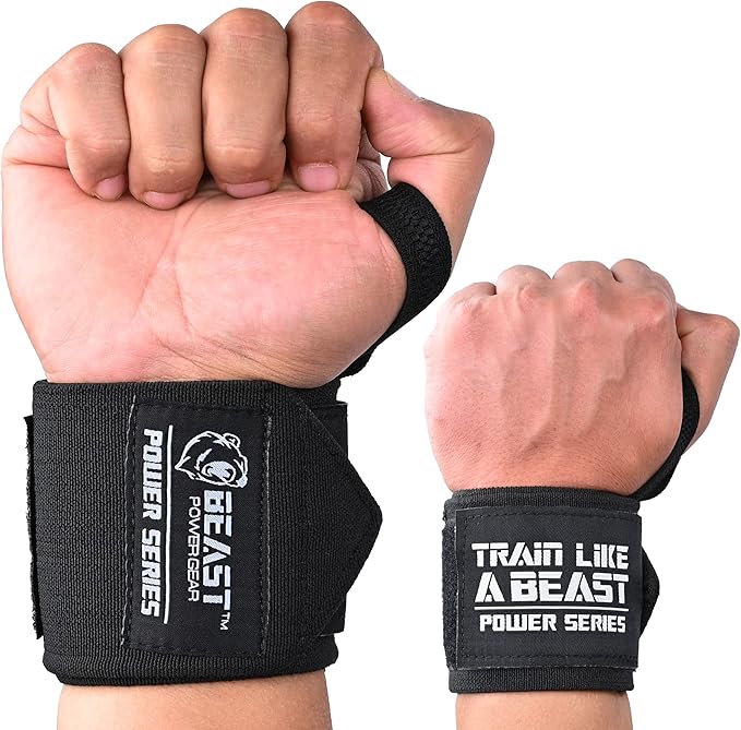 Wrist Wraps for Weightlifting 18” Premium Quality Wrist Support for Bodybuilding Heavy Duty Thumb Loop Powerlifting, Strength Training for Men and Women
