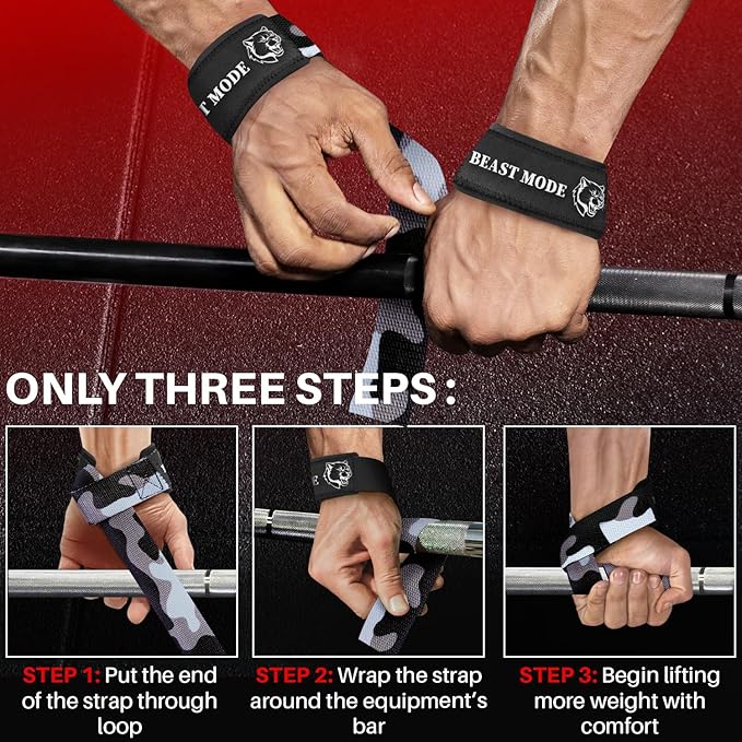 TECEUM Wrist Lifting Straps with Neoprene Padding Support β Heavy Duty Wrist Workout Straps For Men and Women β Ideal for Powerlifting, Strength Training, Bodybuilding