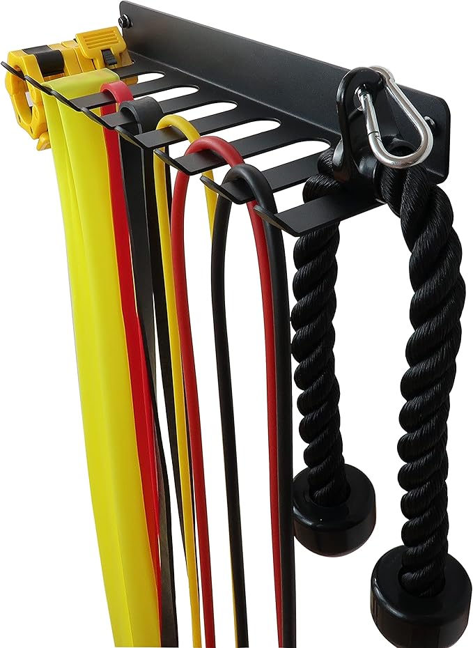 Multi-Purpose Storage Rack Resistance Bands Rack Gym Storage Rack Fitness Bands Rack Heavy Duty Rack for Resistance Bands, Straps, Jump Ropes, Foam Rollers, Chains, Weight Belts, Tools (M-17)