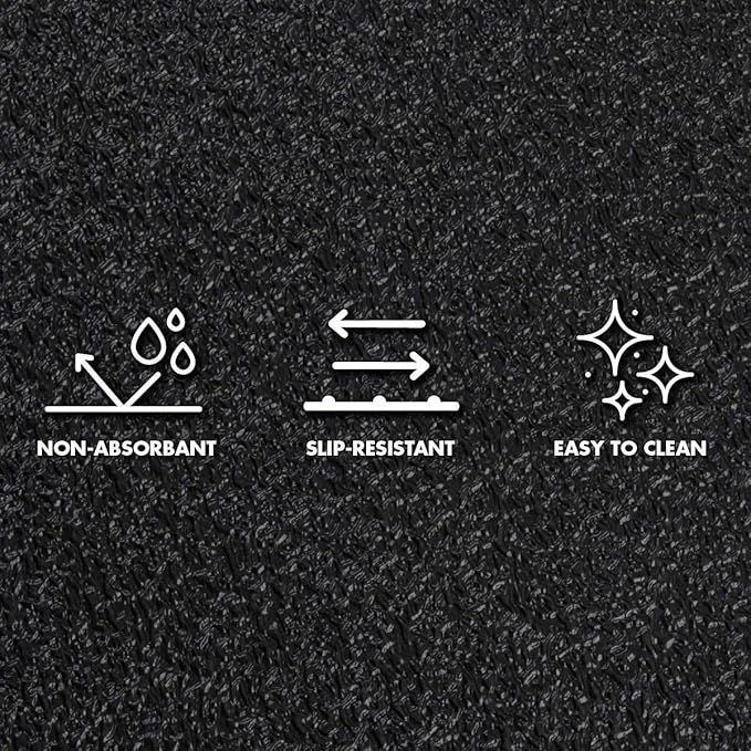 Exercise Equipment Mat for Under Treadmill 30" x 66", Black