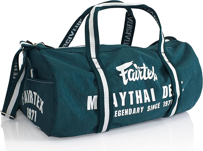 Fairtex BAG9 Retro Style Barrel Bag Thai Boxing Heavy Gym Bag Myay Thai MMA (Green)