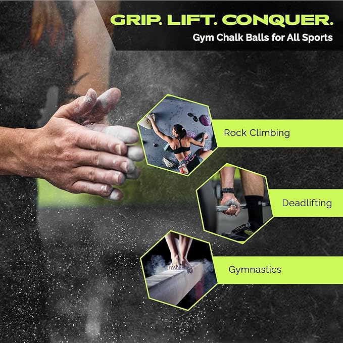 Gym Chalk | Magnesium Carbonate Athletic Chalk for Excellent Grip - Gym Workout Grip Chalk for Weightlifting & Gymnastics.