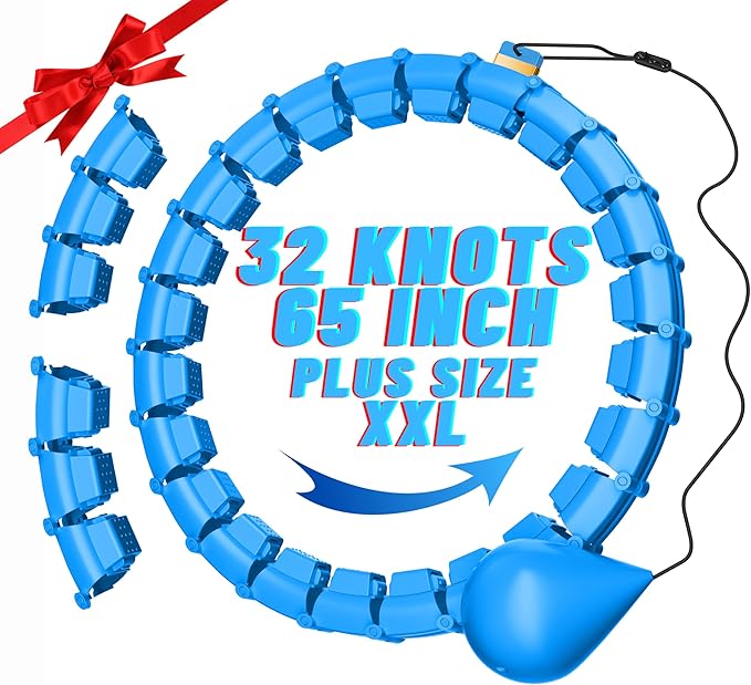 65inch 32 Knots Plus Size Quiet Weighted Hula 2 in 1 Waist