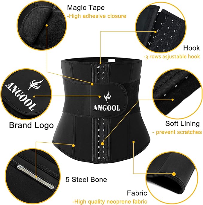 Neoprene Waist Trainer for Women, Corset Sauna Sweat Workout Waist Trimmer Belt