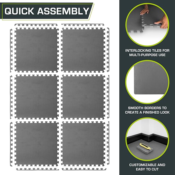 ProsourceFit Extra Thick Puzzle Exercise Mat ¾” and 1"