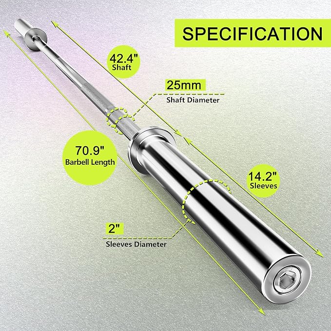 Olympic Barbell Bar EZ Curl Bar Weightlifting Barbell 2 Inch