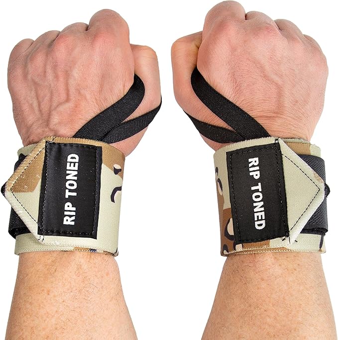 Rip Toned 18” Wrist Wraps - Wrist Straps for Weightlifting - Lift Better, Protect Wrist Pain - Adjustable, Durable, Machine Washable - Wrist Wraps for Weightlifting - USPA Endorsed for Men & Women
