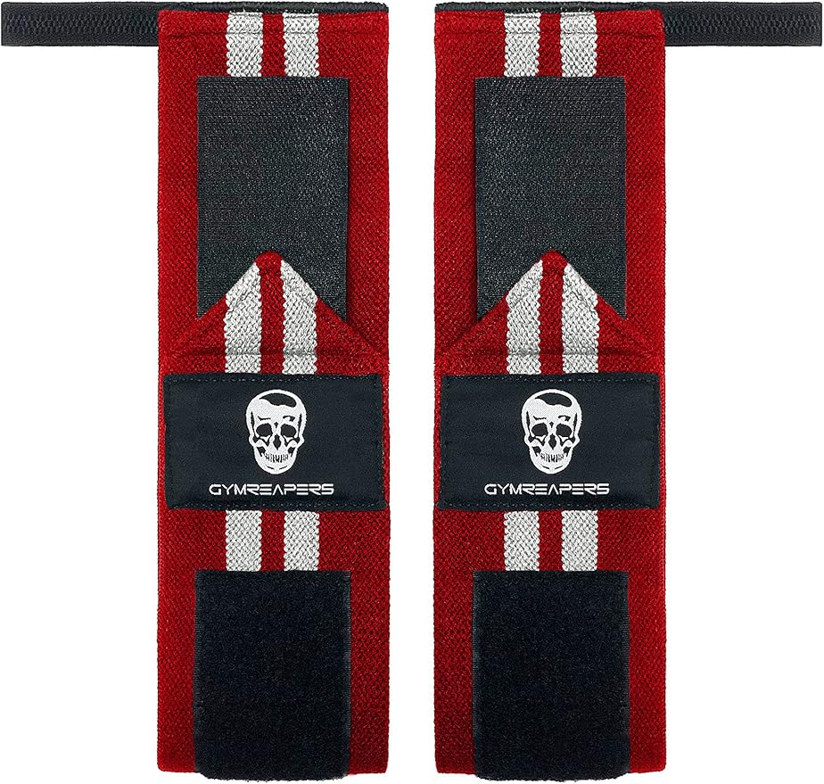 Gymreapers Weightlifting Wrist Wraps (IPF Approved) 18" Professional Quality Wrist Support with Heavy Duty Thumb Loop - Best Wrap for Powerlifting Competition, Strength Training, Bodybuilding