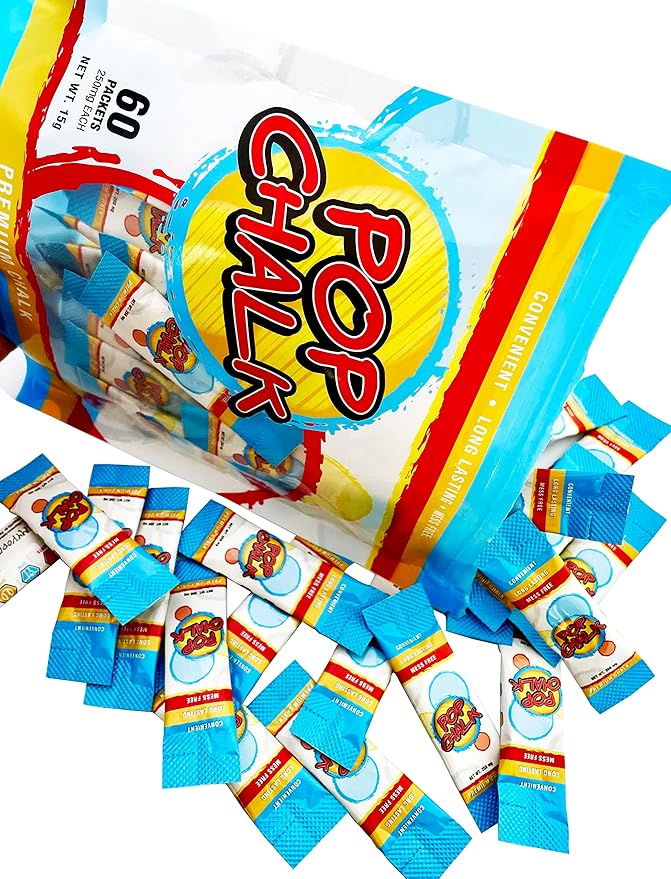 PopChalk - Take it Anywhere. Mess Free Gym Chalk for Weightlifting, Cheer, Gymnastics, Sports, Tennis, Dance, ect. Improve Gym Performance with Better Long-Lasting Grip. Sweat Resistant Strong Hands.