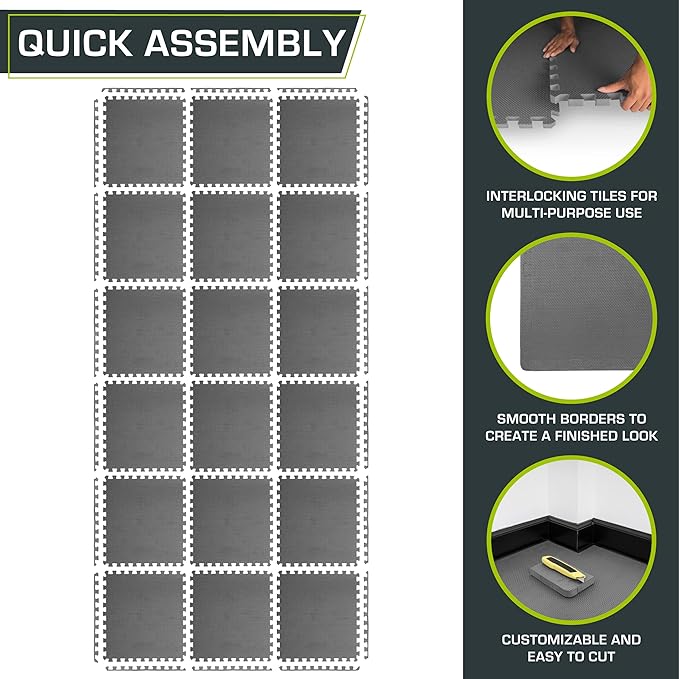 ProsourceFit Extra Thick Puzzle Exercise Mat ¾” and 1"