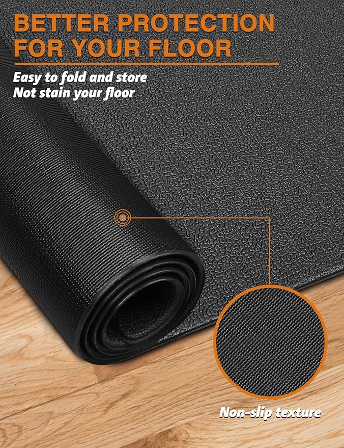 Exercise Equipment Mat 24"x68"/ 30"x60"/ 36"x78"/ 36"x96" Treadmill