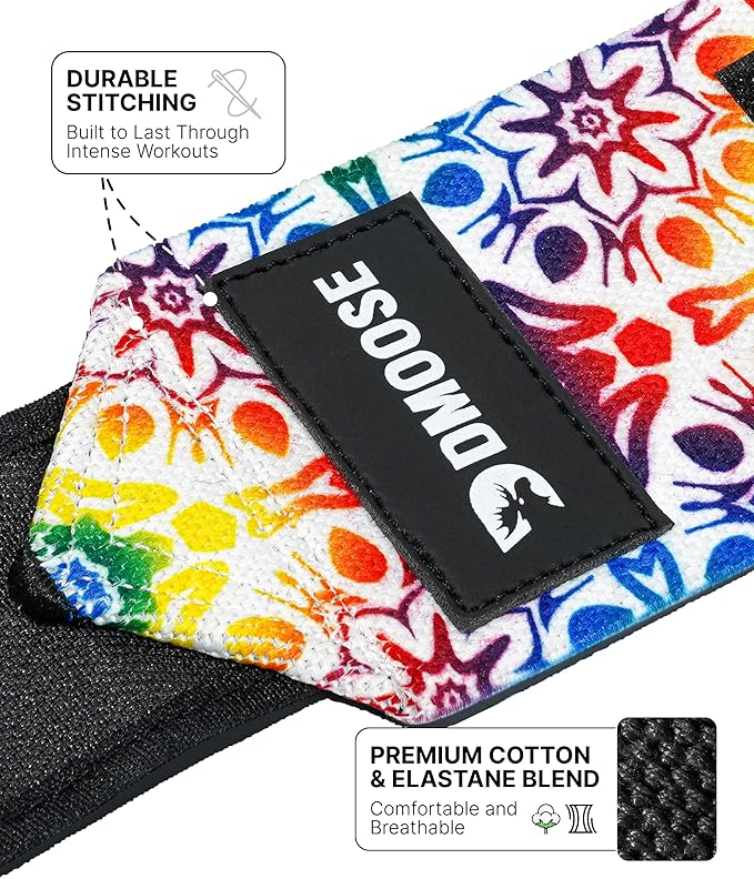 DMoose Fitness Wrist Wraps for Weightlifting - IPL Approved Premium Lifting Straps with Thumb Loops for Powerlifting, Bodybuilding & Weight Lifting, Compression Gym Wrist Support for Working Out