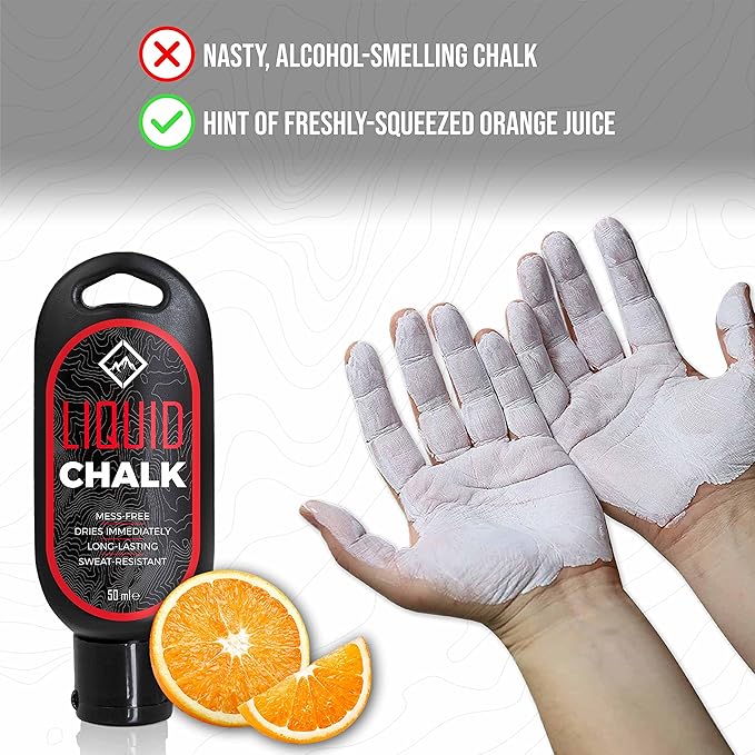 SURVIVOR Liquid Chalk – Gym Chalk for Weightlifting, Rock Climbing, Bouldering, Gymnastics, Pole Grip, & More - Lifting Chalk & Climbing Chalk for Dry Hands