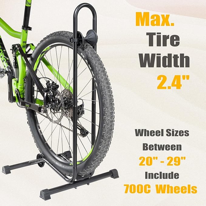 BikeHand Bike Floor Stand Parking Rack Stand - for 24"-29" Mountain MTB & Road Bikes Bicycles Indoor Outdoor Garage Storage - Classic New Version for 1 Bike
