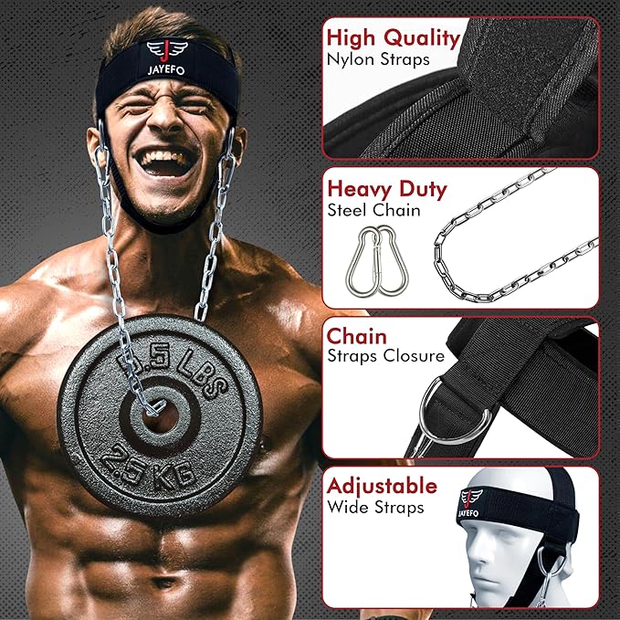 Jayefo Sports Neck Training Exerciser Harness Traps Muscle