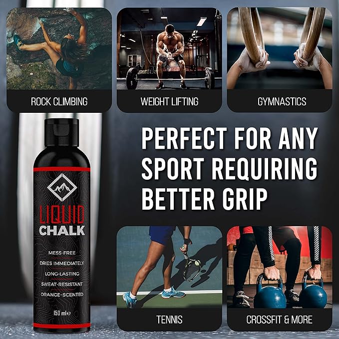 SURVIVOR Liquid Chalk – Gym Chalk for Weightlifting, Rock Climbing, Bouldering, Gymnastics, Pole Grip, & More - Lifting Chalk & Climbing Chalk for Dry Hands