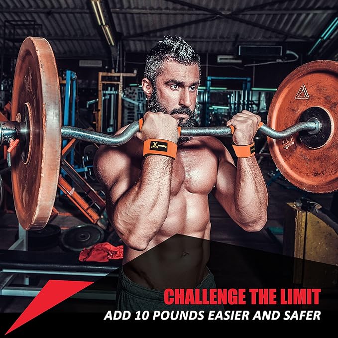 ihuan Wrist Straps for Weight Lifting - Lifting Straps for Weightlifting | Gym Wrist Wraps with Extra Hand Grips Support for Strength Training | Bodybuilding | Deadlifting