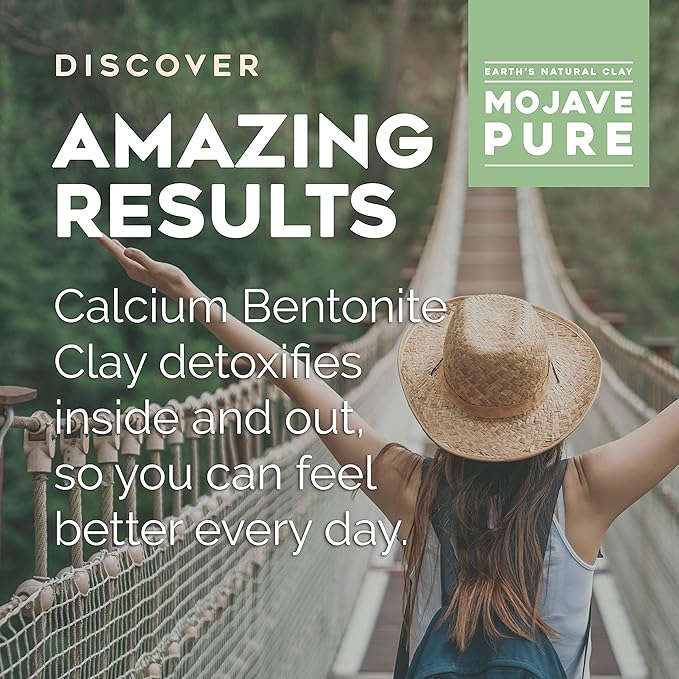 Calcium Bentonite Clay Powder | for Internal and External Use | 64oz | Pharmaceutical Grade Montmorillonite | by Earth's Natural Clay
