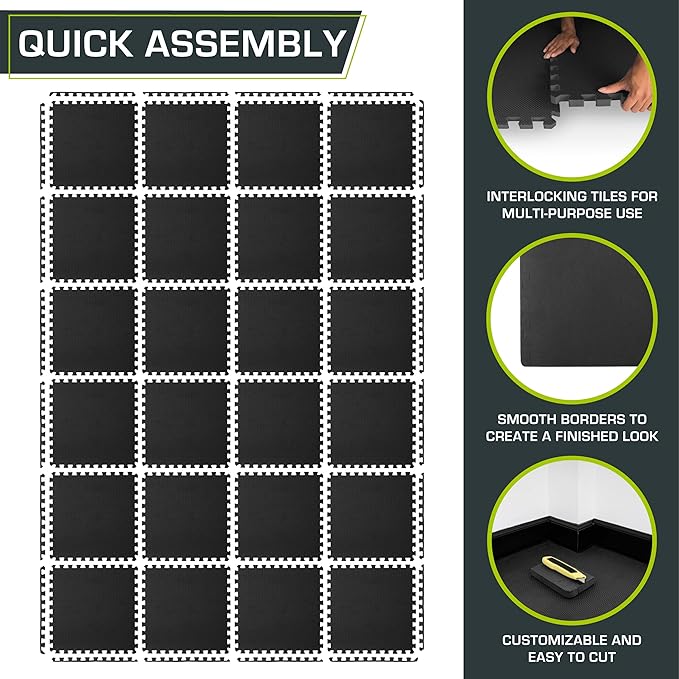 ProsourceFit Extra Thick Puzzle Exercise Mat ¾” and 1"