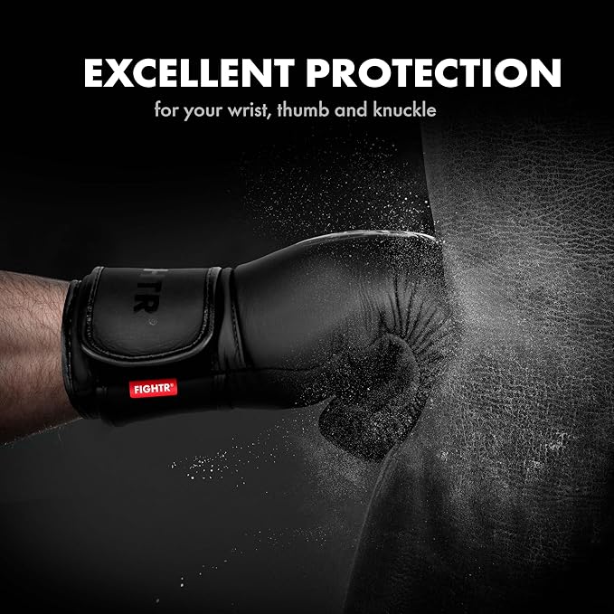 FIGHTR® Pro Boxing Gloves Made of Genuine Leather | Men and Women | for Boxing, MMA, Muay Thai, Kickboxing & Martial Arts 10 12 14 16 oz | incl. Carrying Bag