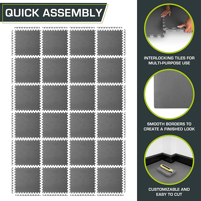 ProsourceFit Extra Thick Puzzle Exercise Mat ¾” and 1"