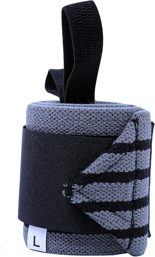 Grip Power Pads Wrist Wraps 2 Wraps for Weight Lifting Wrist Support Cotton Wraps Gym Bandage Straps for Men & Women Premium Quality & PRO Rubber