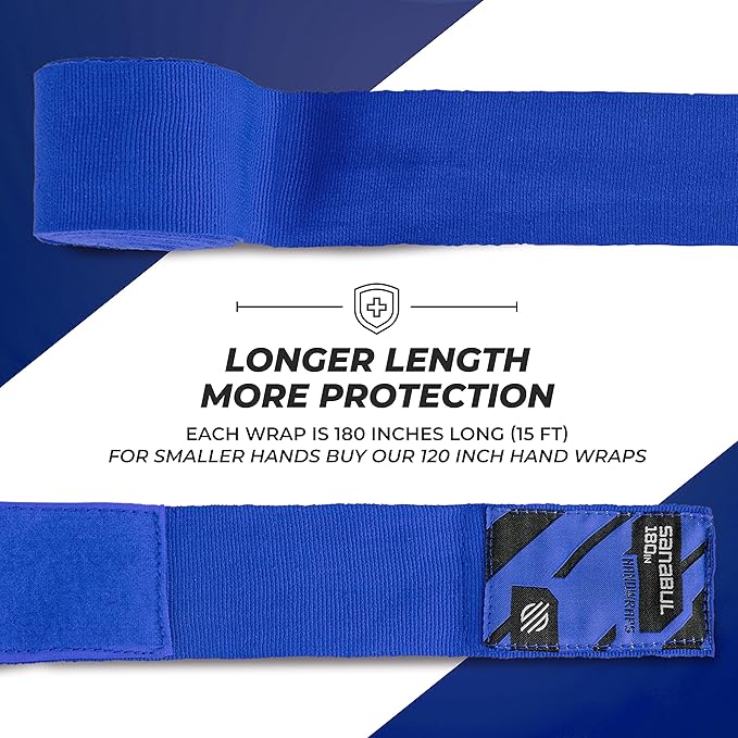 Sanabul Elastic 180 inch Boxing Hand Wraps for Boxing Gloves Muay Thai Kickboxing MMA Wraps for Men & Women