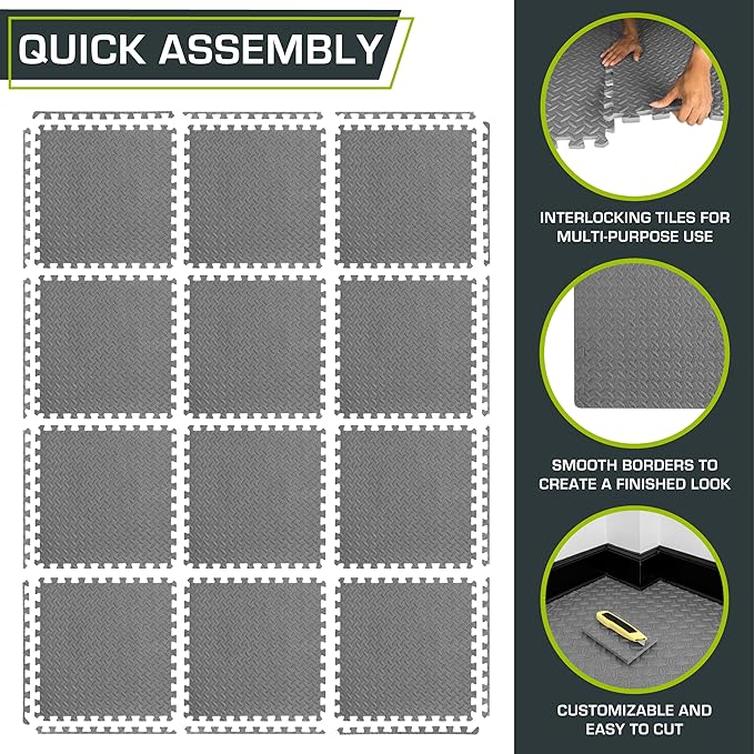 ProsourceFit Puzzle Exercise Mat ½ in