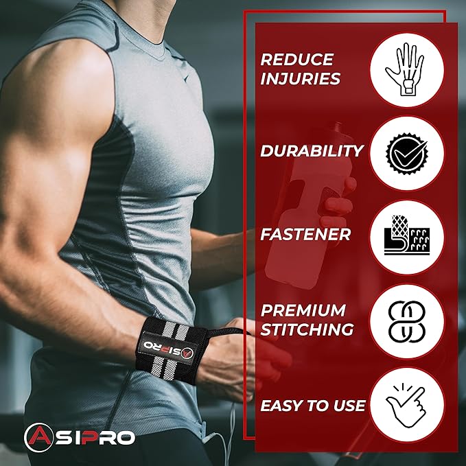 Wrist Wraps for Weightlifting 18" Wrist Straps for Weightlifting Weight Lifting Wrist Wraps for Men & Women, Muñequeras para Gym Wrist Support for Working Out, Gym Wrist Wraps for Powerlifting
