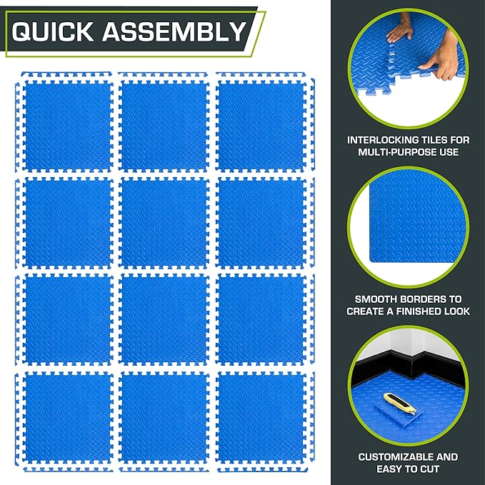 ProsourceFit Puzzle Exercise Mat ½ in