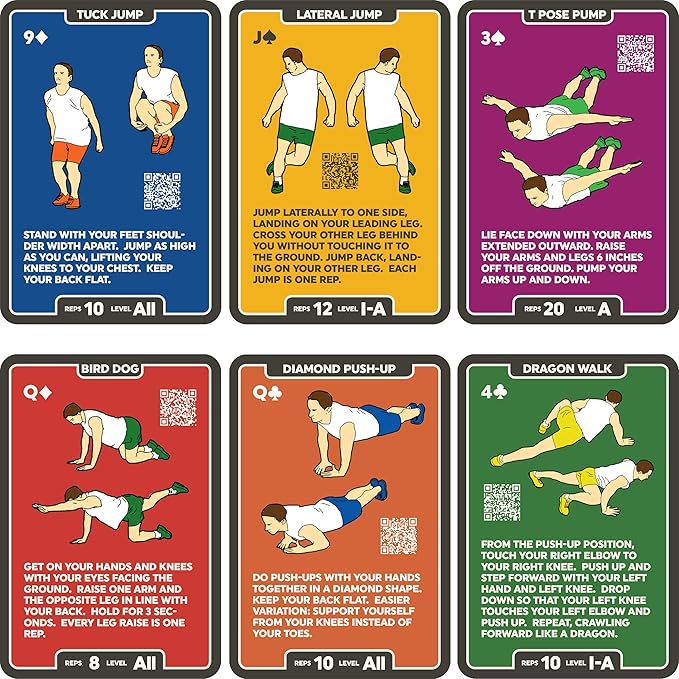 Bodyweight Exercise Cards: Workout Playing Card Game. Designed
