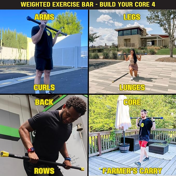 HulkFit Total Body Workout Weighted Exercise Bar Exercise