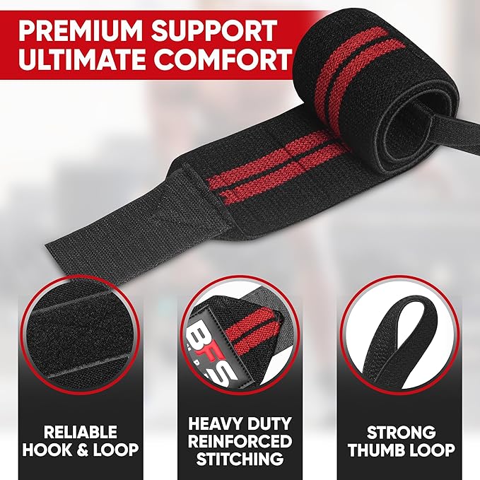 Wrist Wraps for Weightlifting,18” Premium Quality Wrist Straps for Weightlifting,Weight Lifting Wrist Wraps with Thumb Loop for Curls Dips,Powerlifting Weight Training Men Women