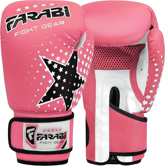Farai Kids Boxing Gloves 6-oz Kickboxing Muay Thai Training MMA Sparring Gloves, Best Gloves for Training on Punching Bag, Focus Pads Practice