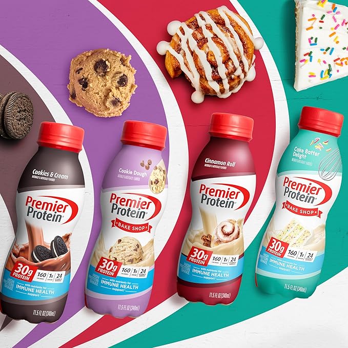 Premier Protein Shake, Cookie Dough, 11.5 Fl Oz (12 Pack), 30g Protein, 1g Sugar, 3g Carbs