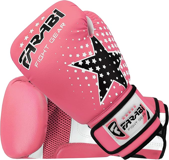 Farai Kids Boxing Gloves 6-oz Kickboxing Muay Thai Training MMA Sparring Gloves, Best Gloves for Training on Punching Bag, Focus Pads Practice