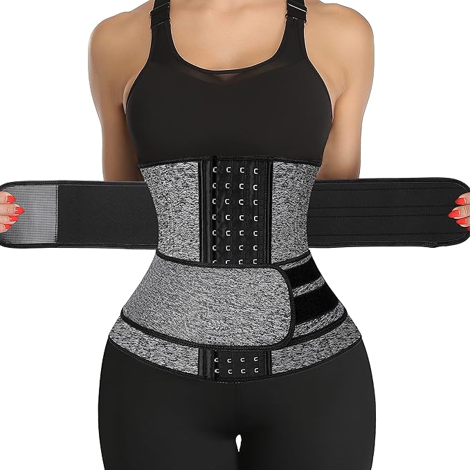 KIWI RATA Neoprene Sauna Waist Trainer Corset Sweat Belt for Women Compression Cincher Band Workout Fitness Back Support