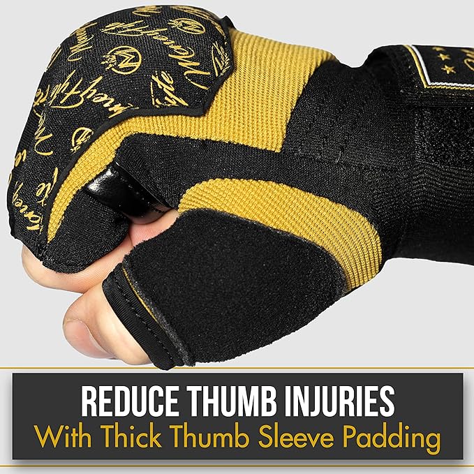 Quick Gel Boxing Wraps Under Boxing Gloves - Kickboxing MMA Muay Thai - Fist, Knuckle, Wrist Wrap Protection Inner Glove Hand Wraps - Men Women Kids