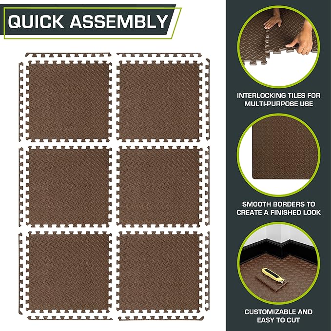 ProsourceFit Puzzle Exercise Mat ½ in