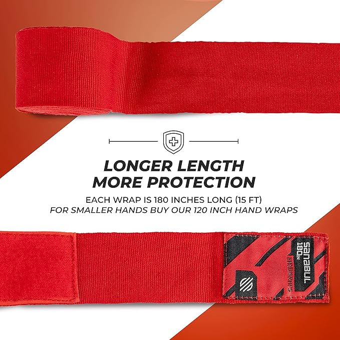 Sanabul Elastic 180 inch Boxing Hand Wraps for Boxing Gloves Muay Thai Kickboxing MMA Wraps for Men & Women