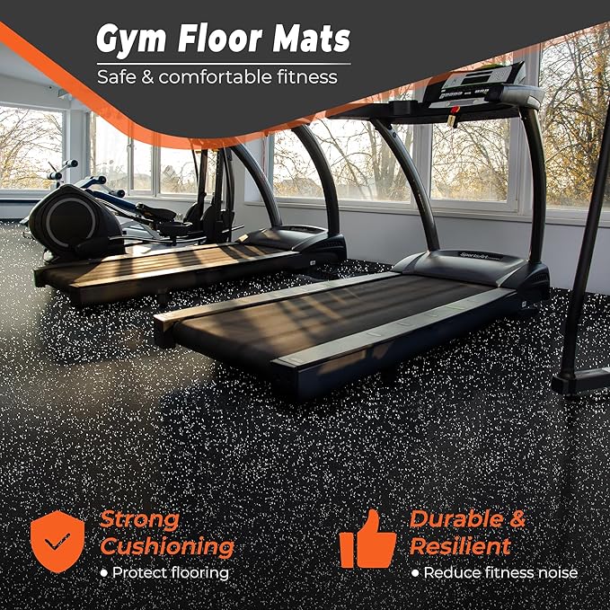 SUPERJARE 0.4 Inch Gym Flooring for Home Gym 12 Tiles