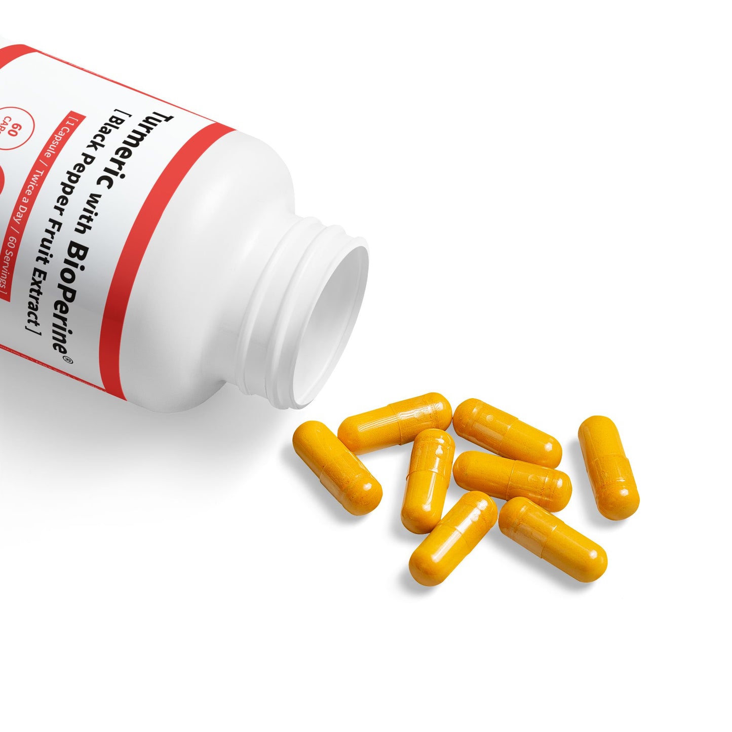 HBS, Turmeric with BioPerine® Supplement (60 Vegetable Capsules)