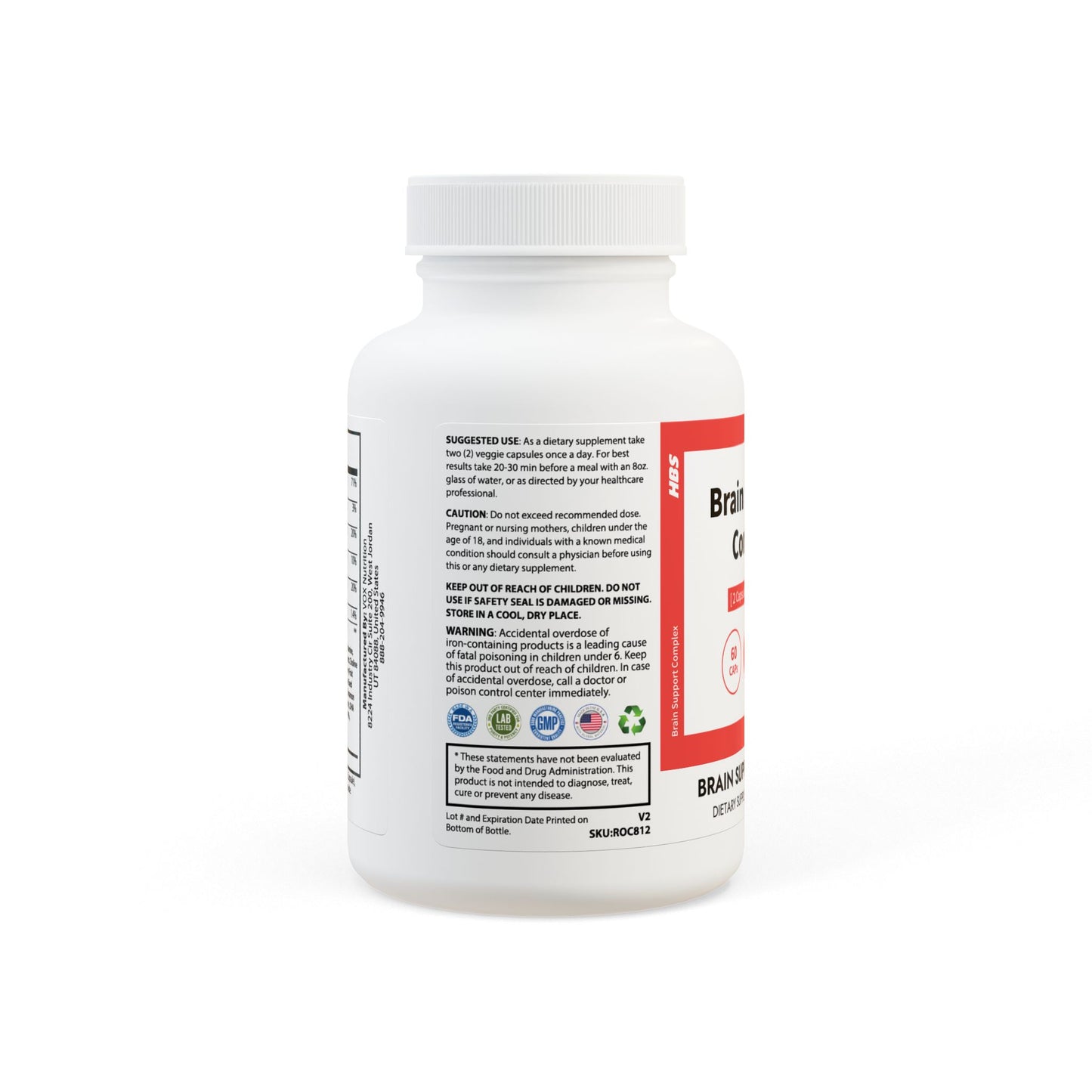 HBS, Brain Support Complex Supplement (60 Vegetable Capsules)