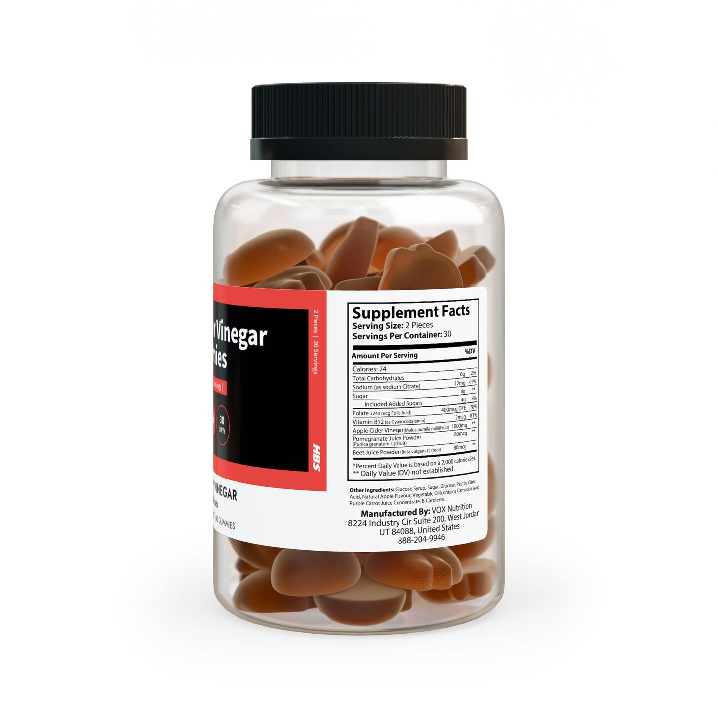 HBS, Apple Cider Vinegar Gummies, Multiple Fruits (60 Gummies)